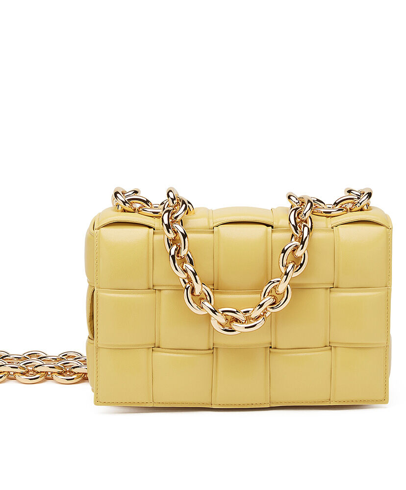 Bottega Veneta Chain Cassette Crossbody Bag Leather Yellow